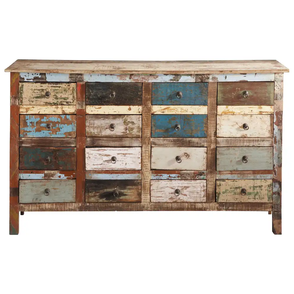Reclaimed Wood Sideboard with 16 Drawers - popular handicrafts